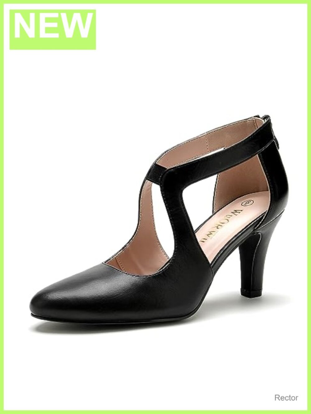 Closed Toe Heels Pump Shoes Ankle Strap Work Party